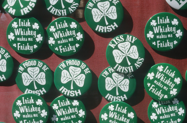 St. Patrick's Day buttons displaying Irish pride