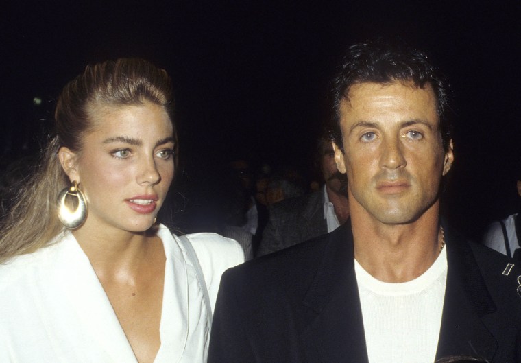 Sylvester Stallone and date Jennifer Flavin, 1988