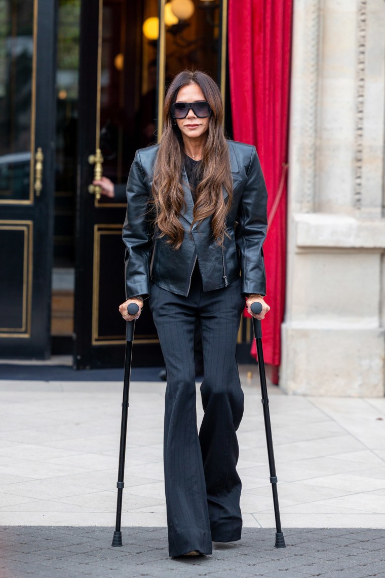 Victoria Beckham is seen on March 01, 2024 in Paris, France. 