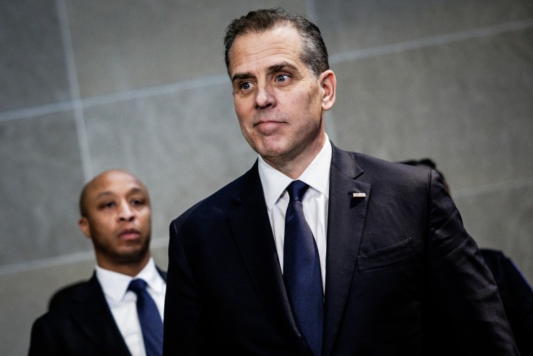 Hunter Biden, following a closed-door deposition before the House Committee on Oversight and Accountability, and House Judiciary Committee in Washington, DC. on Feb. 28, 2024.