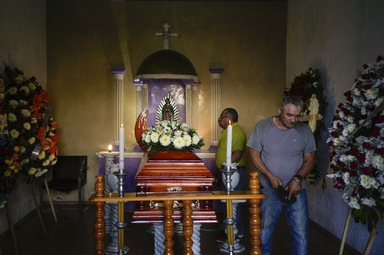 Mourners attended the wake of mayoral candidate Armando Pérez in Maravatio, Michoacán state, Mexico, on Tuesday, Feb. 27, 2024. Perez, a member of the opposition National Action Party, and another mayoral hopeful for Maravito were both fatally shot the previous day within hours of each other.