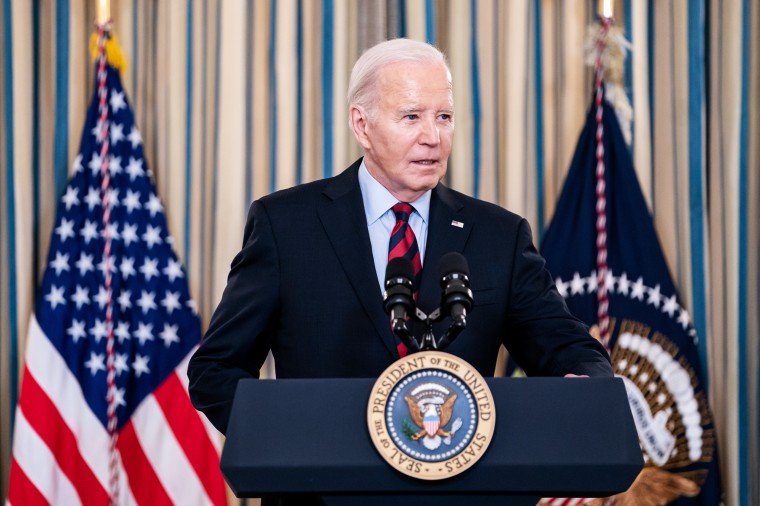 President Joe Biden speaks during a meeting