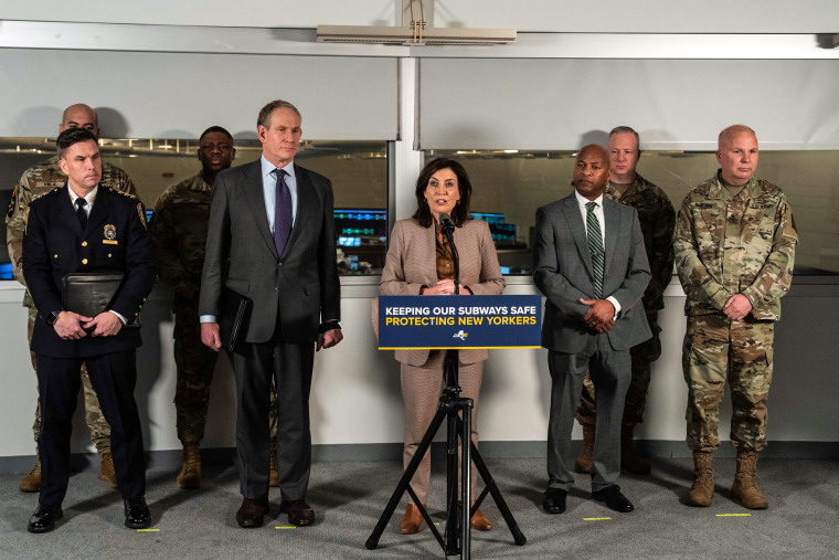 Image: New York Governor Kathy Hochul Announces Large Scale Increase In Law Enforcement Within Subway System