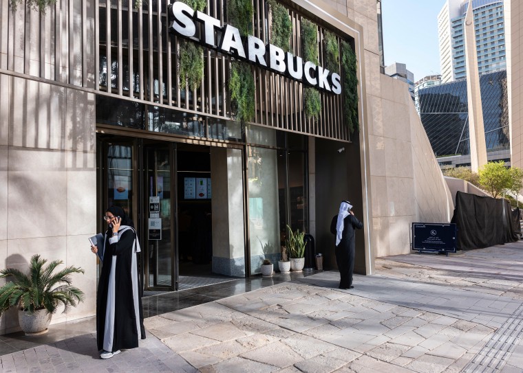 A Starbucks Corp. coffee shop in the King Abdullah Financial District (KAFD) in Riyadh, Saudi Arabia, on Thursday, Jan. 19, 2023. 