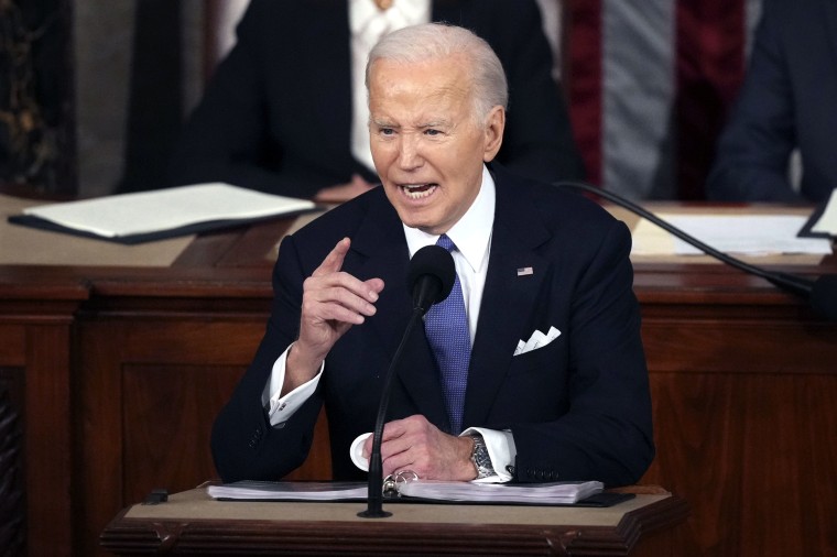 Image: President Joe Biden delivers the State of the Union on Thursday.