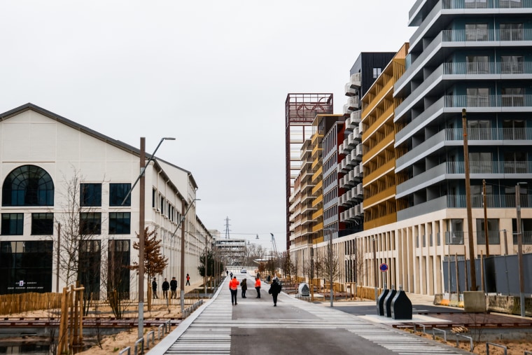 Buildings at the Paris 2024 Olympic village