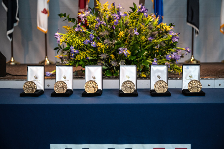 The Congressional Gold Medals received by Chinese American World War II Veterans, on March 9, 2024 in New Orleans.