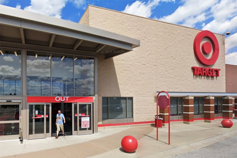 A Google Maps screenshot of a person coming out of a Target store.