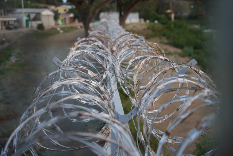 Security fence in the border town of Dajabón