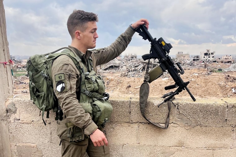 LeRoi Taljaard, a 24-year-old reservist from the Johannesburg area, during operations in the Gaza Strip. 
