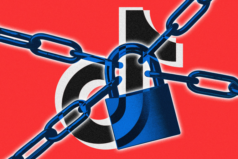 Lock and chains covering TikTok logo 