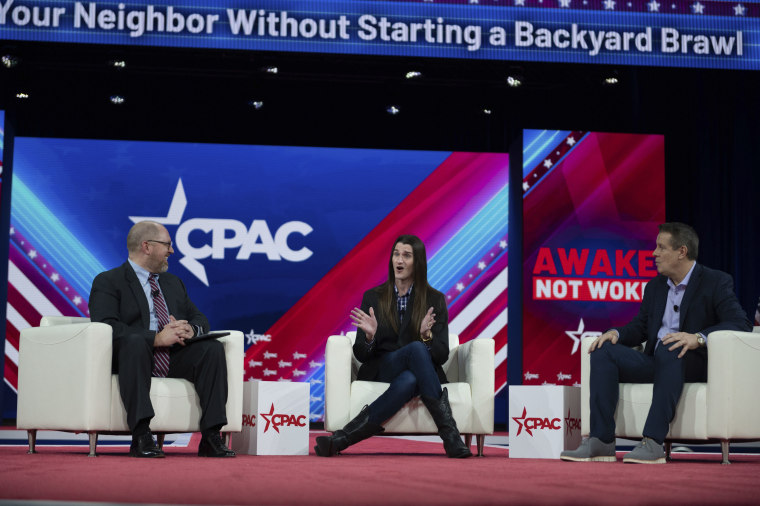 Allen Fuller, Scott Presler, Jim McLaughlin during the CPAC 2022 Day One continues in Orlando, Florida on Feb. 24, 2022. 