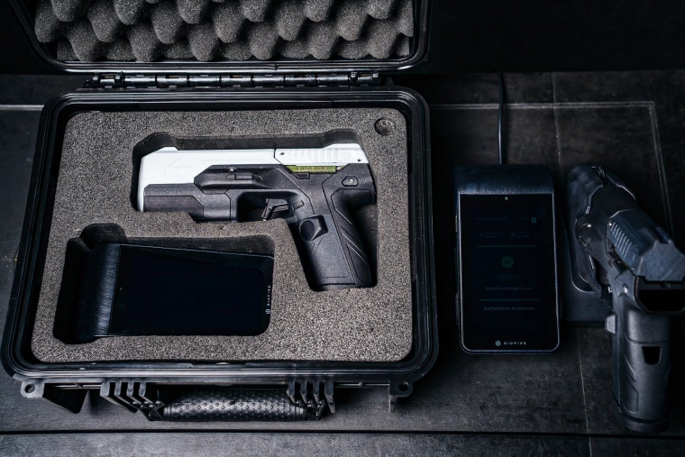 Biofire's biometric weapon uses fingerprint and facial recognition to identify authorized users.