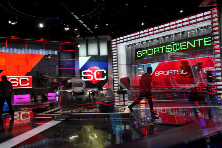 The SportsCenter set at ESPN Headquarters in Bristol, Conn.
