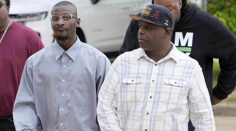 Michael Corey Jenkins, left, and Eddie Terrell Parker at the Thad Cochran United States Courthouse in Jackson, Miss.