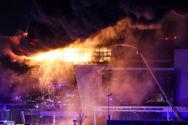 The burning Crocus City Hall concert hall