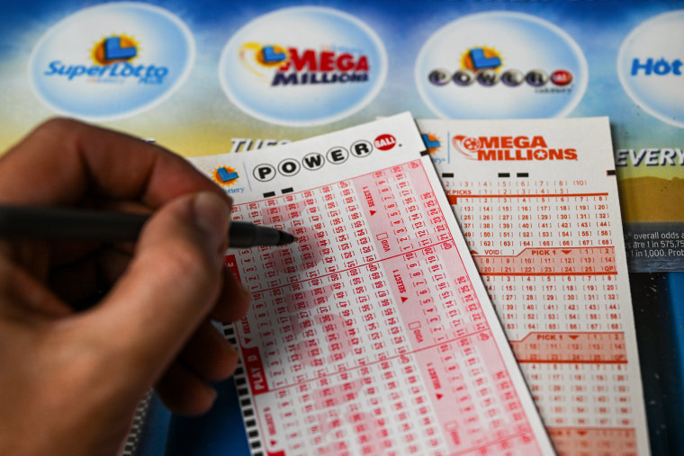 A Powerball lottery ticket is filled out