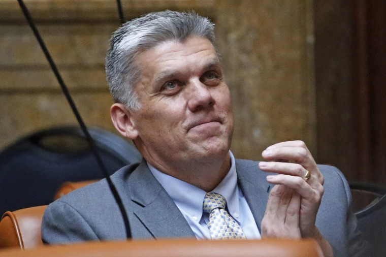 Republican Rep. Phil Lyman sits on the House floor at the Utah State Capitol Thursday, Feb. 6, 2020, in Salt Lake City.