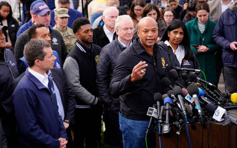 Wes Moore speaks during a news conference.