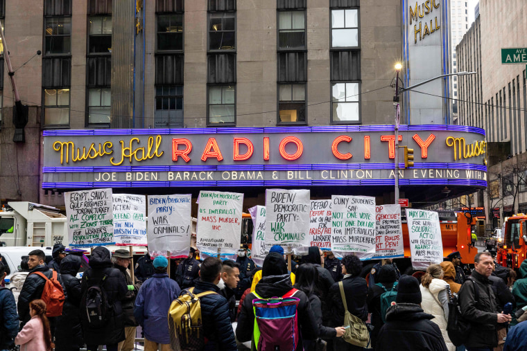 Image: Pro-Palestinian Protesters Gather Outside Biden Fundraiser At Radio City Music Hall