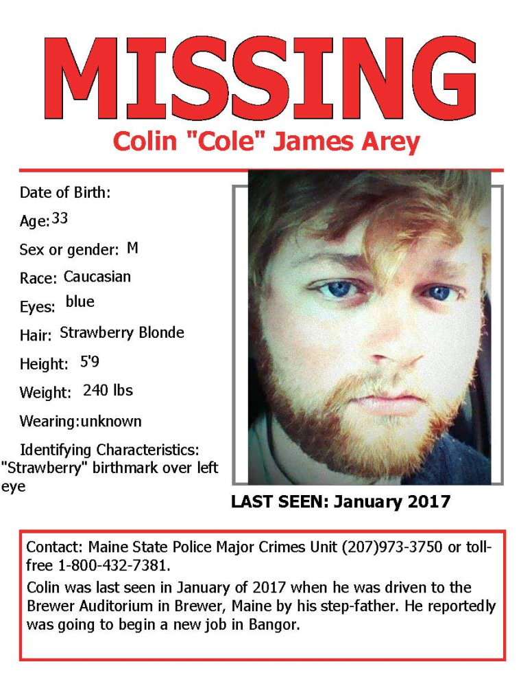 Colin Arey Missing Poster
