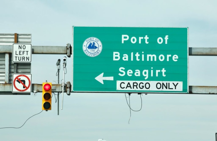 Una señal del Puerto de Baltimore.