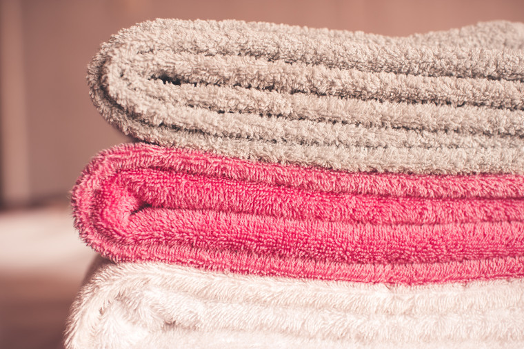 Folded towels closeup
