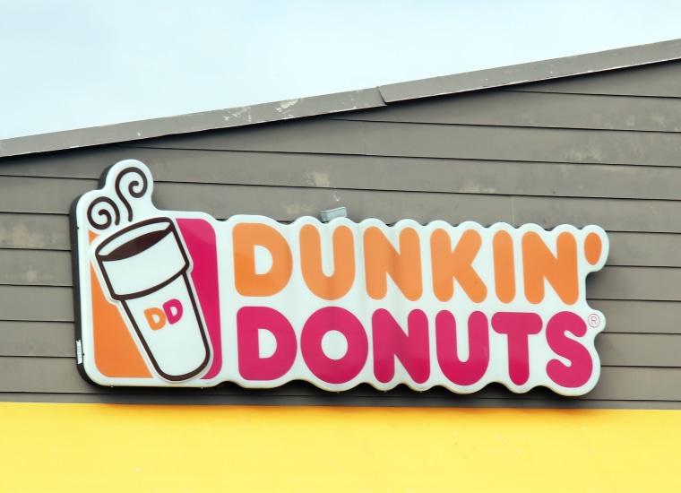 An image of the sign for Dunkin' Donuts.