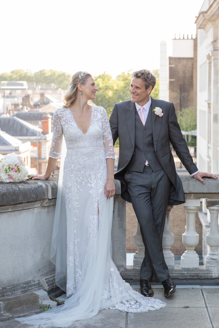 Jordan and James Cracknell on their wedding day.