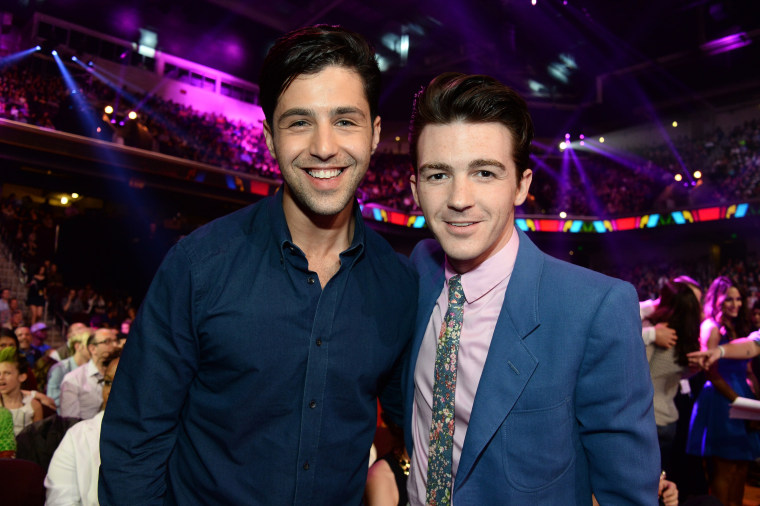 Josh Peck and Drake Bell at the Nickelodeon's 27th annual Kids' Choice Awards held at USC Galen Center on March 29, 2014 in Los Angeles, California.