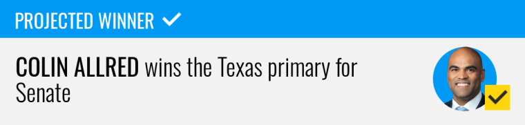 Colin Allred wins the Democrat primary election for U.S. Senate in Texas