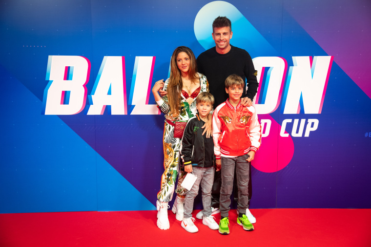 The couple and their sons at the Balloons World Cup event on Oct. 14, 2021 in Tarragona, Spain.
