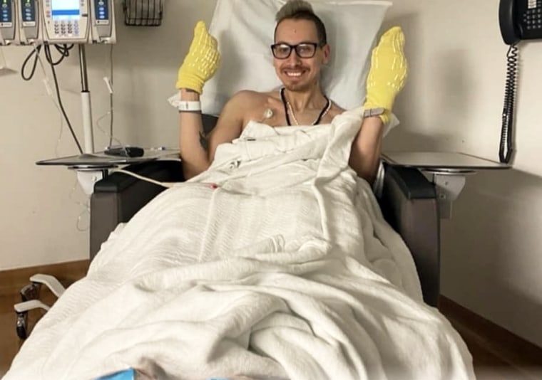 When Lopez began undergoing chemotherapy in January 2020, his hands and feet were wrapped as part of an experimental treatment to prevent peripheral neuropathy, a common side effect of chemo.