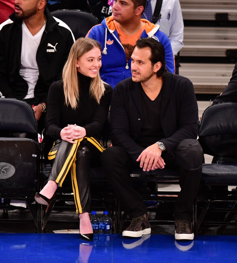 The couple at the New York Knicks vs New Orleans Pelicans preseason game at Madison Square Garden on Oct. 18, 2019 in New York City. 