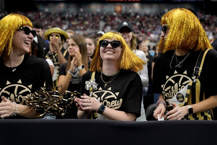 Purdue fans watch before the game against N.C. State in Glendale, Ariz., on Saturday.