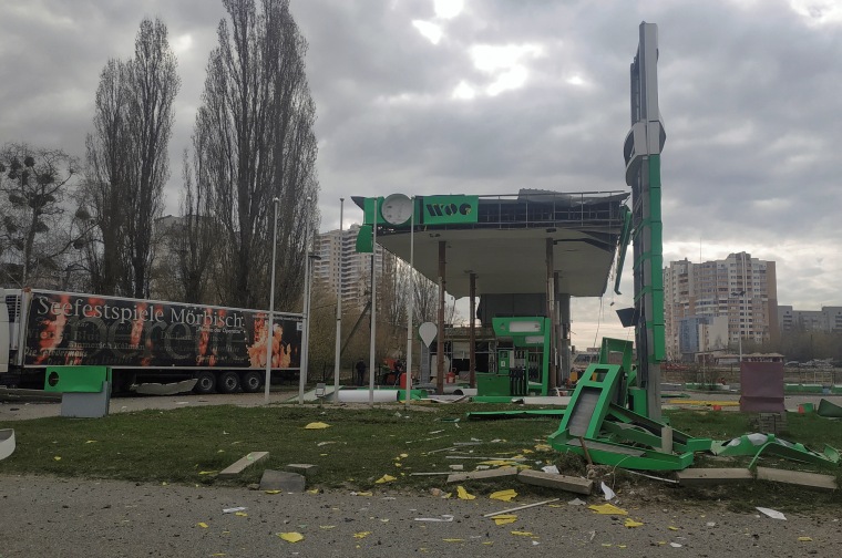 Aftermath of Russian missile and drone attack in Kharkiv
