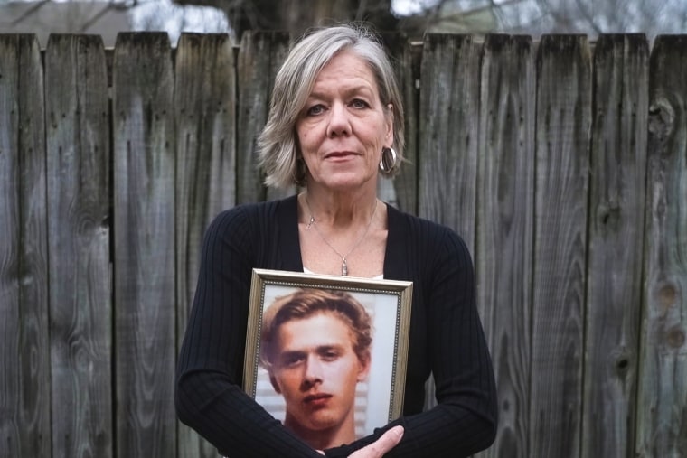 Kristen Gilliland holds a picture of her son, Anders. Anders died from an accidental overdose after being diagnosed schizophrenia brought on by cannabis-induced psychosis.