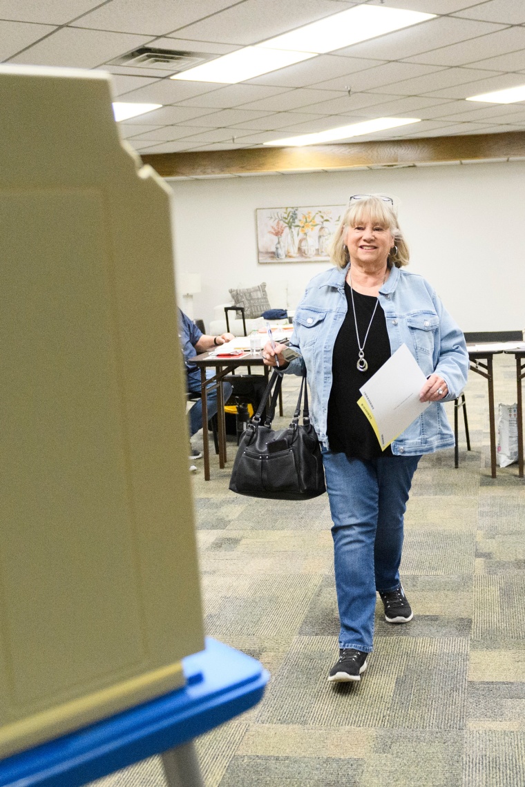 Connie Vickers casts her vote