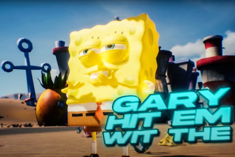 A SpongeBob character model stars in Glorb's music video "The Bottom 2."