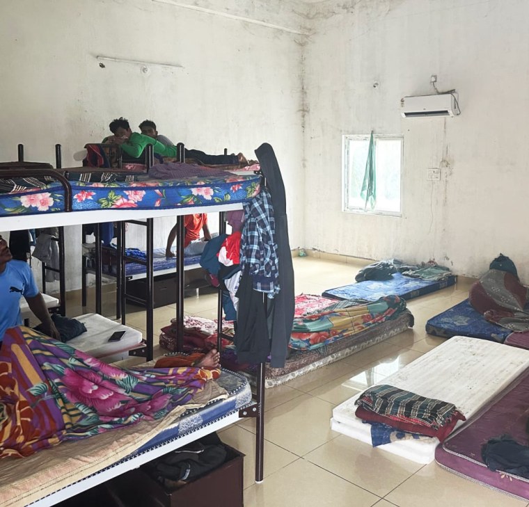 A room where Farinella said he found migrant workers sleeping on mattresses laid out on the floor, many without pillows or bedding.