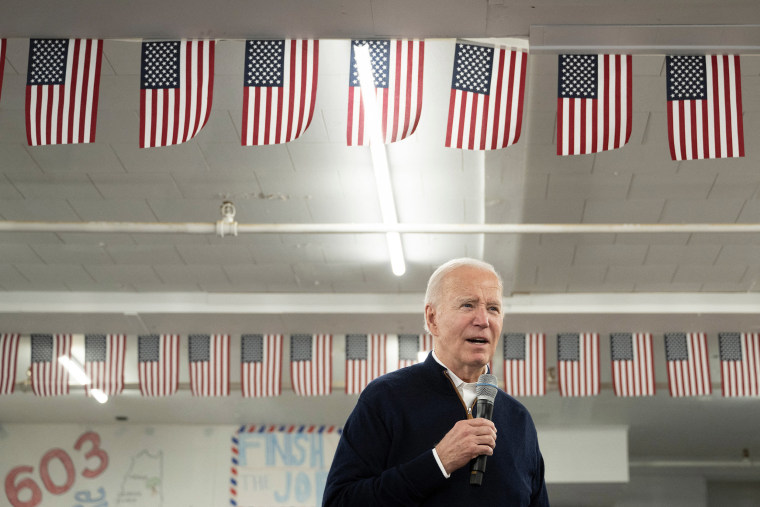 Joe Biden speaks during a campaign field office opening 