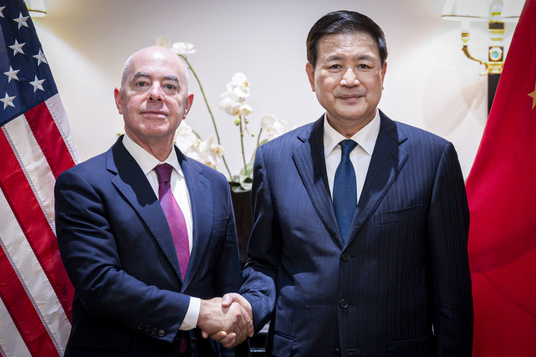 DHS Secretary Alejandro Mayorkas Participates in a Bilateral Dinner with Minister Wang Xiaohong