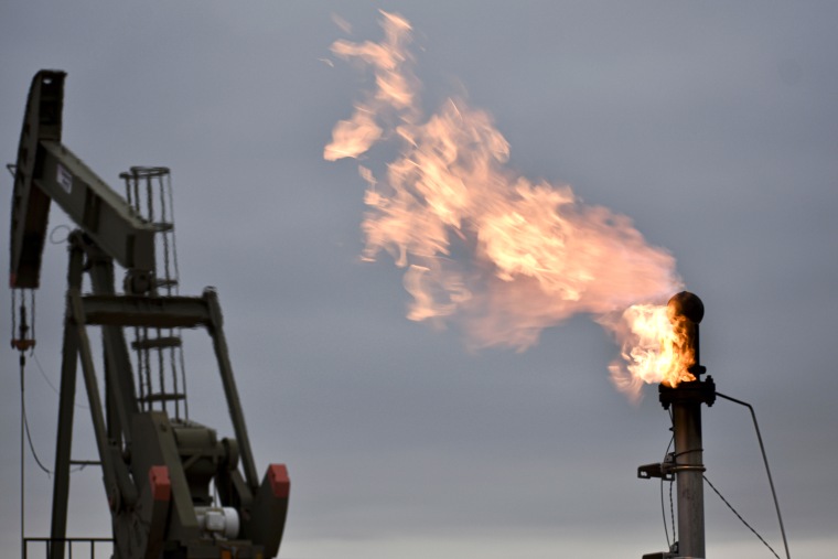 A flare for burning excess from crude oil production