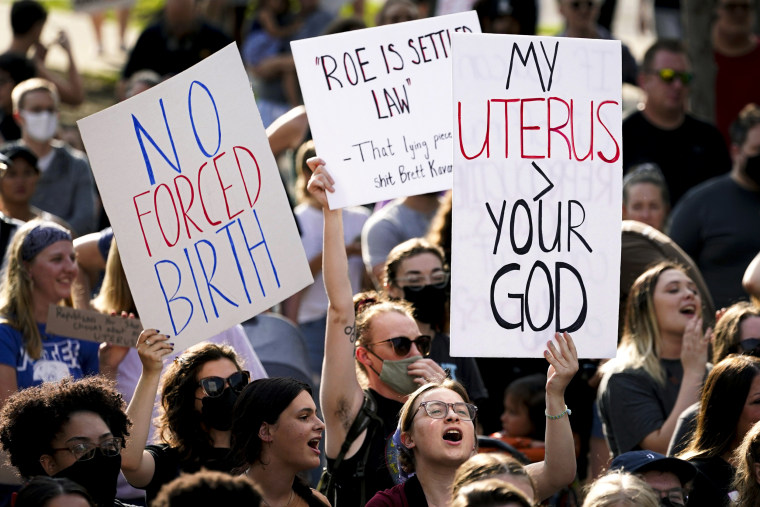 Abortion-rights protesters.