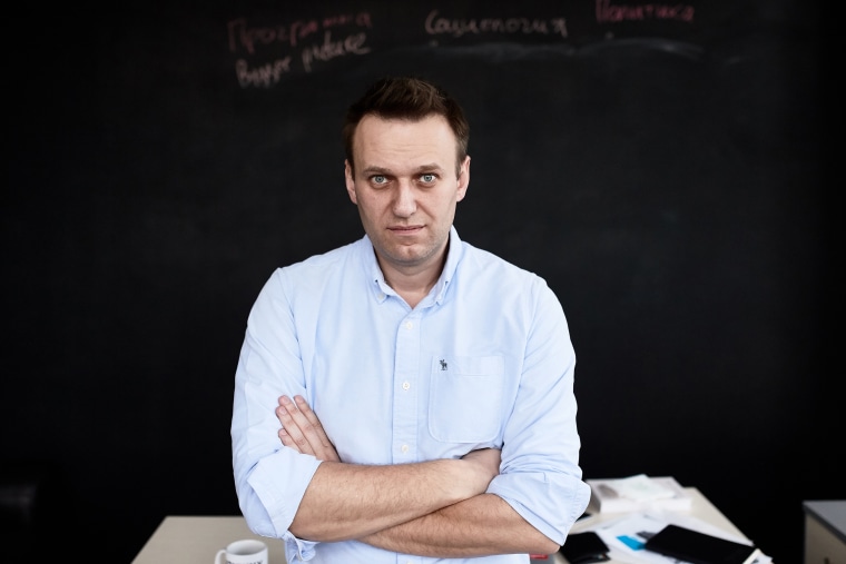 Alexey Navalny in his office in Moscow