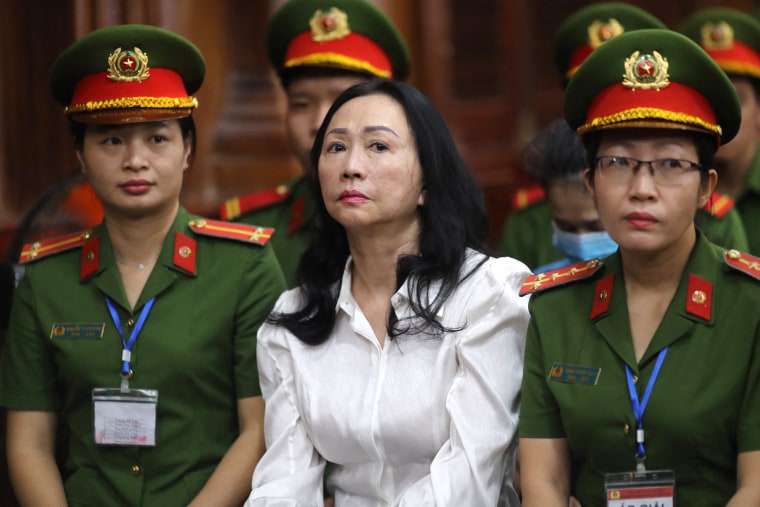 Truong My Lan, center, during her trial in Ho Chi Minh city, Vietnam