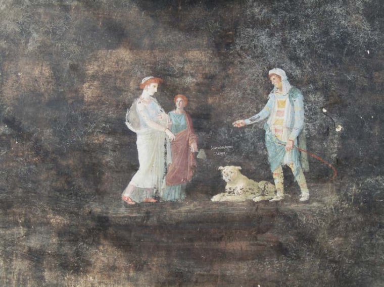 Fresco depicting Paris and Helen of Troy.