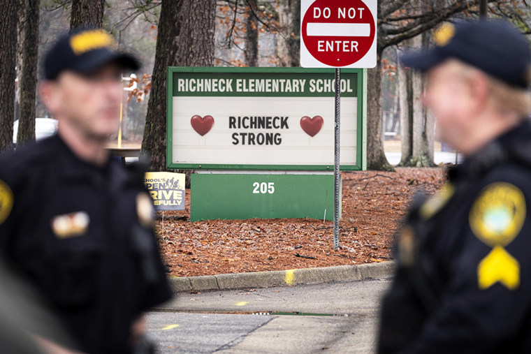 Students return to Richneck Elementary.