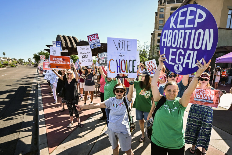 Image: Pro-abortion rights demonstrators rally in Scottsdale, Ariz.,