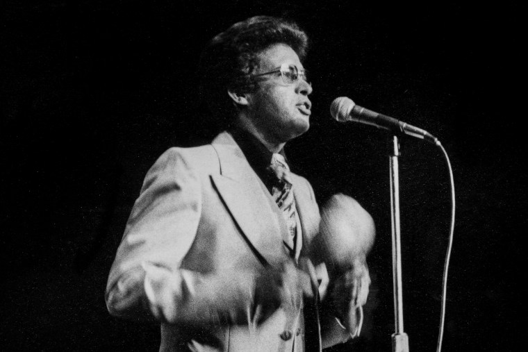 Singer Hector Lavoe at Madison Square Garden Latin concert.